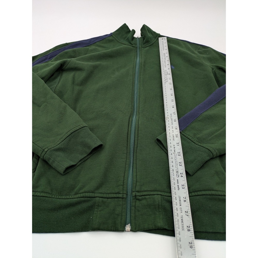 Polo Ralph Lauren Jacket Mens XXL Green Blue Striped Track Full Zip Pony - Picture 2 of 8